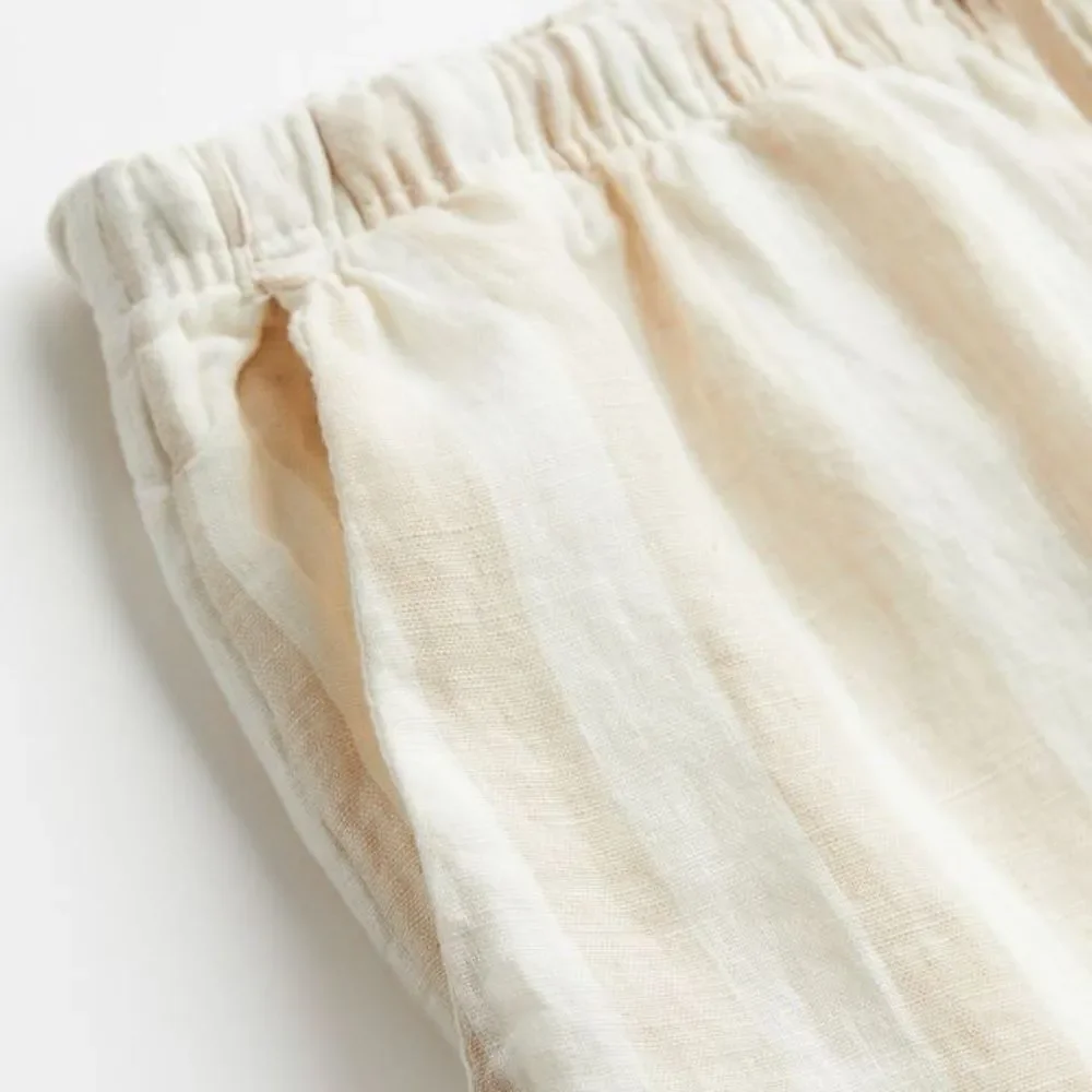 H&M Co-Ord 100% Linen Striped Set Pants Top New